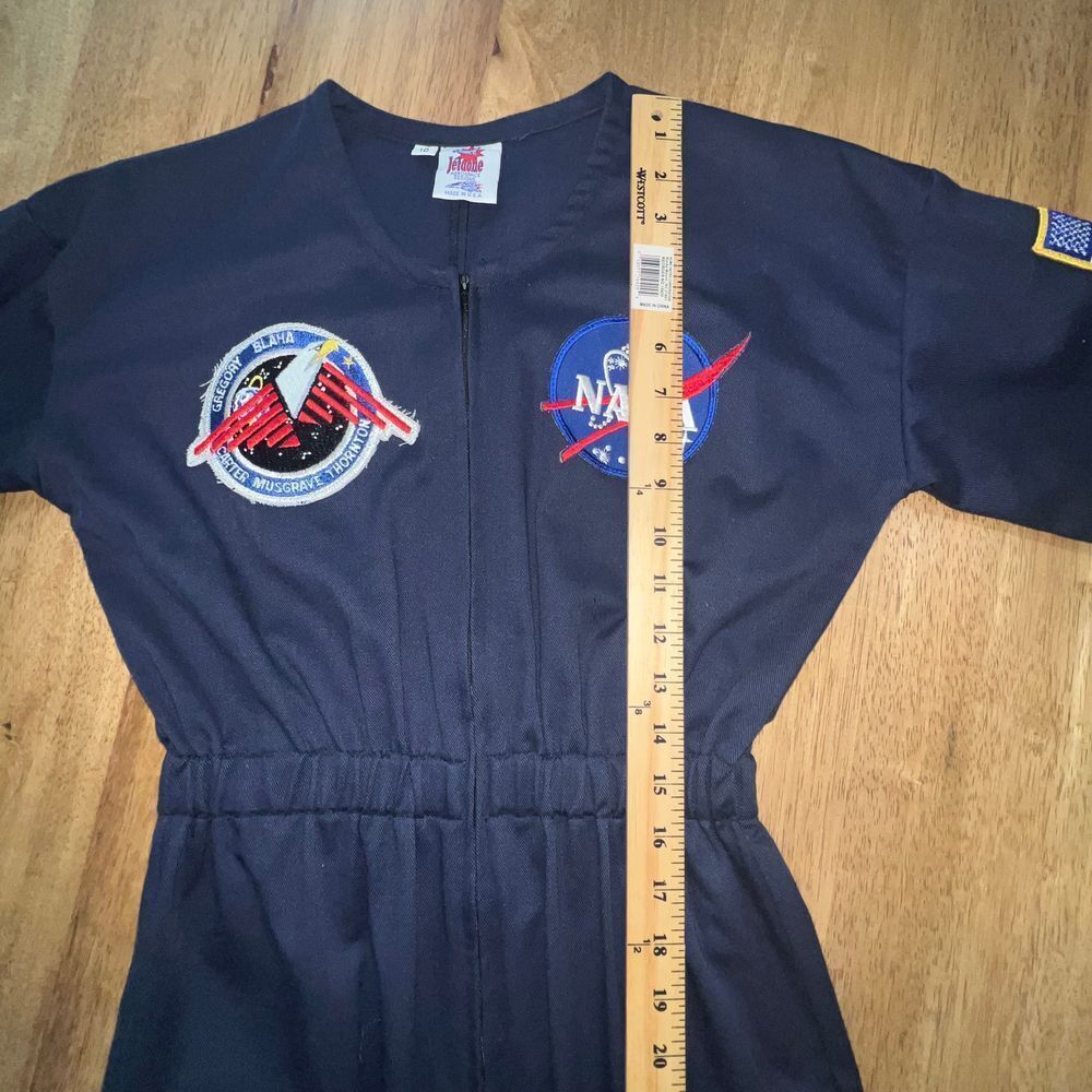 JETAONE Kids sz 10‎ Blue Aerospace Jumpsuit Flight Suit Nasa costume - Picture 12 of 16